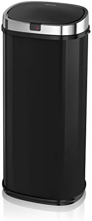Morphy Richards Chroma 971517 Square Sensor Bin with Motion Sensing Technology and 3 Lemon-Scented Bin Liners, 50L, Black