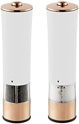 NCRD Electric Pepper Grinder, 2Pcs Automatic Salt and Pepper Grinders Set Adjustable Spice Mills Peppercorn Grinder Battery Operated