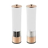 NCRD Electric Pepper Grinder, 2Pcs Automatic Salt and Pepper Grinders Set Adjustable Spice Mills Pep