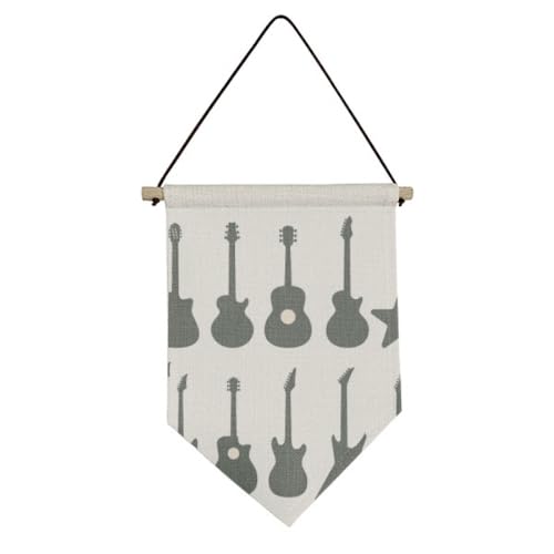 Drapeau en toile guitare électrique suspendu aux finitions durables