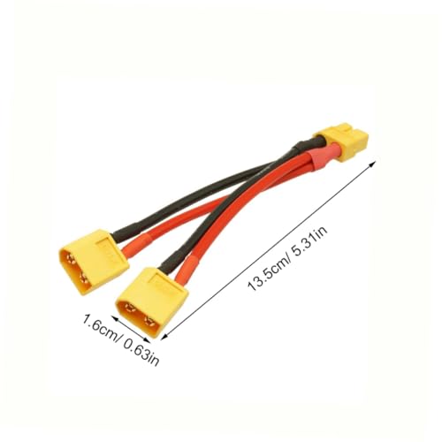 Cable conector de batería paralelo Xt60 1 macho 2 hembras para dos baterías 2
