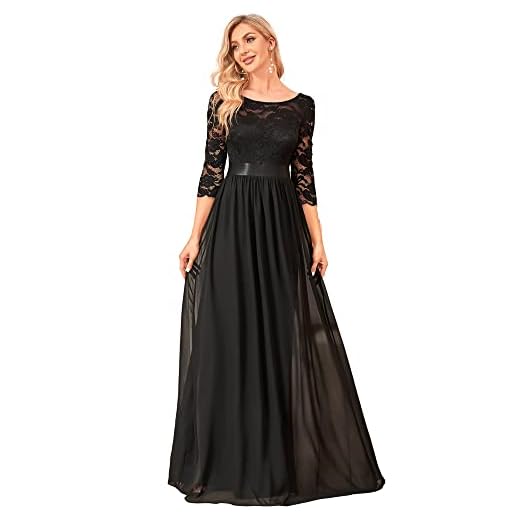 Ever-Pretty Womens Plus Size Wedding Party Mother of The Bride Dress Black US18