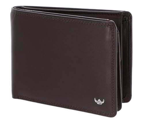 Porte-monnaie Polo Golden Head en cuir marron foncé de qualité supérieure