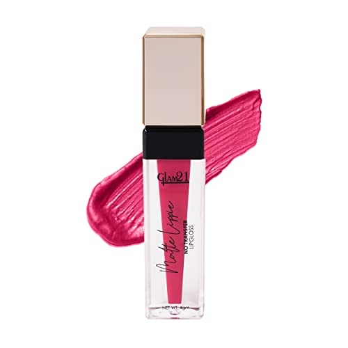 Image of Glam21 Matte Lippie No Transfer Lip Gloss | Lightweight and comfortable| Creamy Matte Formula - 4 gm | Pink Lagoon-07