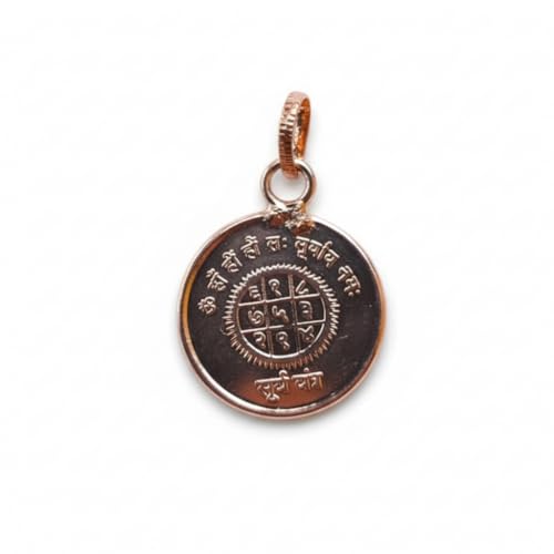 Image of Shri Surya Yantra Copper Locket Pendant for Good Health, Wealth, and Prosperity