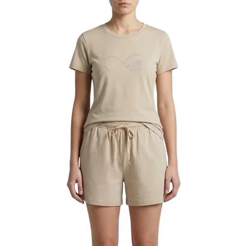 Image of Women Co-Ord Top Bottom Outfit Fabric Printed Casual Daily Travel Occasion Style | Beige