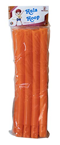 Image of Toy Cloud Classic Design | 6 Interlock able Pieces Adjustable Hula Hoop Ring for Adults Exercise 4 Size 18-29 Inch (Orange)