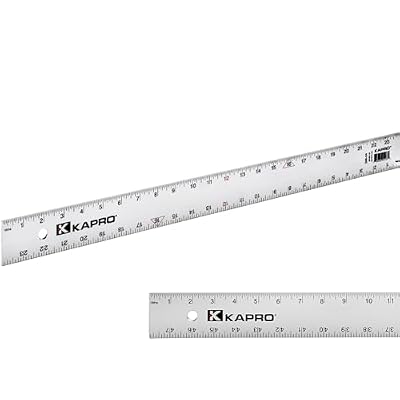 Kapro - 308 Straight Edge Ruler - ?” and 1/16” Increments - Contractor Grade - With Wear Resistant Printing - For Carpentry, Drywall, Drafting - Anodized Aluminum - 24 Inch