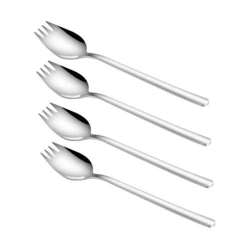 COLLBATH Stainless Steel Salad Forks 4 Pcs Salad Serving Utensils Large Spoons for Family Meals Parties Hotels
