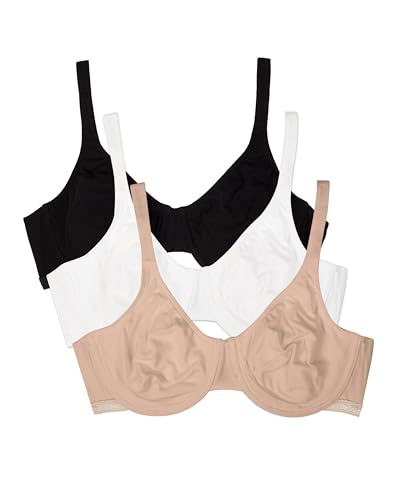 Fruit of the Loom Women's Unlined Underwire Bra - Cotton & Spandex Blend for Natural Shape and...