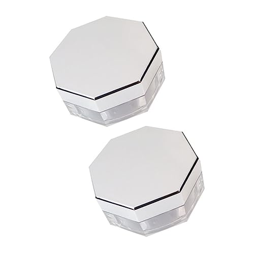 Holibanna 2 Juegos Caja de polvo holgada octogonal Delineador de labios Contenedores transatlántico mini blush rubor estuche de maquillaje en polvo estuche de polvo suelto abdominales Silver