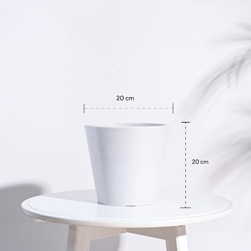 Image of UGAOO Rezer Tivoli Plastic Flower Pot (Diameter 4.7 Inches, White) | Durable Planter for Home, Balcony, Garden & Patio | Indoor & Outdoor Use | Stylish Gamla for Living Room & Decor