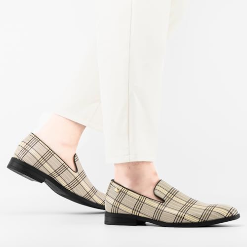 Image of JITAI Men's Dress Shoes - Casual Rubber & Leather Loafers for Men - Fashion Business Formal Wear