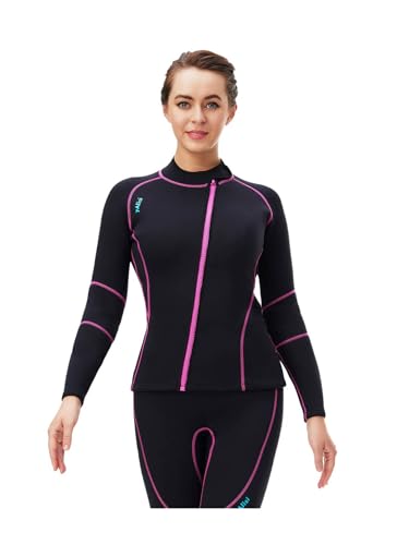 Chaqueta de neopreno 3mm para mujer con mangas largas para buceo, natación y snorkel miniatura 2