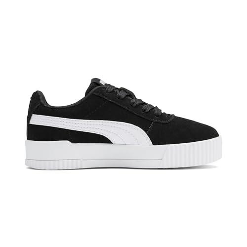 Image of Puma Women's Carina Ps Black White Leather Sneakers-13 UK (370533)