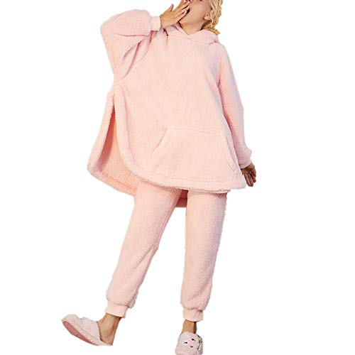Pyjama rose à capuche idéal pour les journées cocooning à la maison - 2