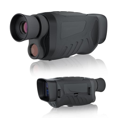 Camara Termica, Visor Nocturno, Telescopio portátil Militar HD, Termico Monocular, 410m Rango de Detección, Camara Termografica Zoom, para Caza y Observación de Fauna(Color:Black)