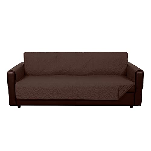 Image of Furhaven Waterproof & Non-Slip XL Sofa /Couch Cover Protector for Dogs, Cats, & Children - Quilted Paw Print Living Room Furniture Cover - Espresso, X-Large Sofa