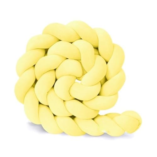 Paracolpi Antisoffoco, Paracolpi Sponda Sponde Anticaduta, Serpente Letto Cuscino, Cuscino Coccoloso Soffice Intrecciato, Disponibile in Varie Lunghezze E Colori Design Elegante,Giallo,100cm