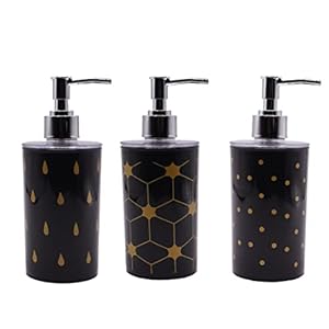 Black Soap Dispenser Bottle with Decorative Design