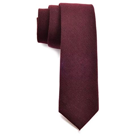 Ctskyte Men Skinny Maroon Red Designer Ties Fleece Trendy Neckties for Daily Office-wear Cover