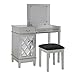 Linon Sandra Lattice Vanity Set, Silver