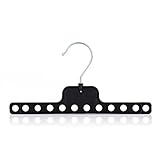 Hangerworld Pack of 6 Black Plastic Space Saving Garment Hangers - Holds upto 12 Coat Hangers - 8.9 Inches