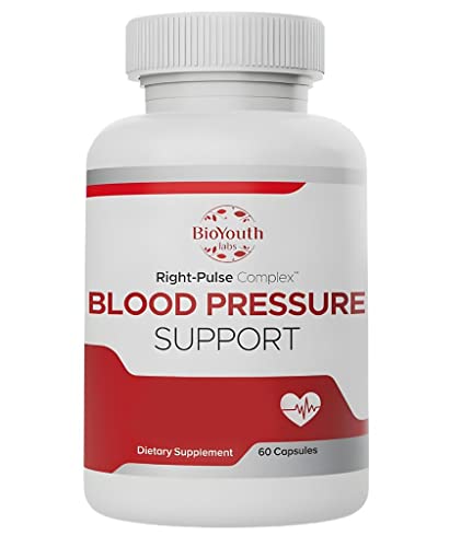 Bioyouth Labs Blood Pressure Support Supplements For Adults, 60 Capsules - Nutritious Blend Of Olive Leaf Extract, Garlic, Hibiscus & Magnesium For High Blood Pressure & Cardiovascular Support #TOP26