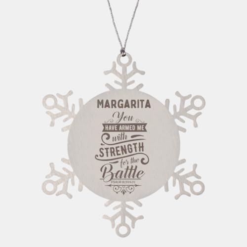 Bible Verse Margarita Christmas Ornament Gifts for Margarita You Have Armed Me with Strength for The Battle, Psalm 18:39 KJV Margarita Rope Bracelet Religious Quotes Christian Inspirational for B