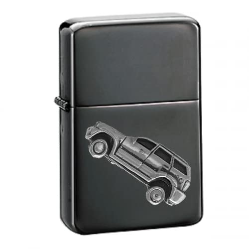 Briquet à essence 3D relief noir avec couvercle rabattable Grand Cherokee ref347