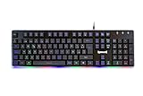 Redragon Dyaus 2 K509-RGB Teclado Gaming Español - LED Retroiluminado RGB con Cable USB, Ligero, Duradero, Resistente al Agua, ergonómico, silencioso - Teclado Gamer con Cable para PC - Negro