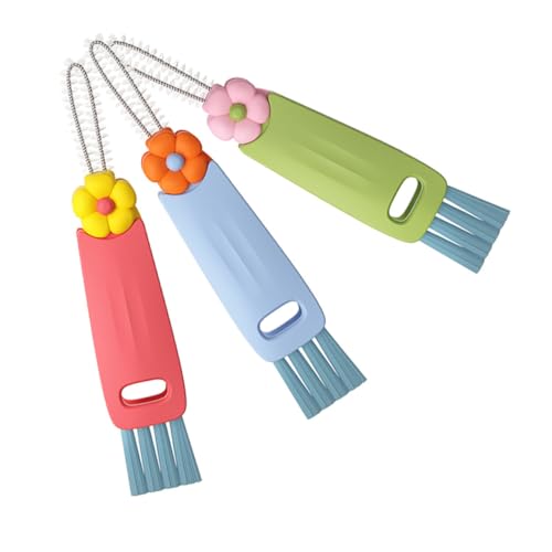 Cabilock Lid Detail Brush Cup Brush 3 in 1 Cup Lid Cleaning Brush Set Crevice Cup Tumbler Lid Cleaner Brush Kit for Water Bottle