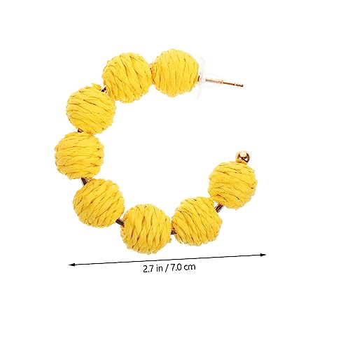 Boucles d'oreilles en raphia légères et robustes pour l'été - 4