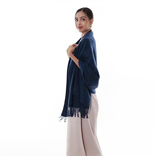 image for RIIQIICHY Winter Scarf for Women Navy Pashmina Shawls Wraps for Evenin