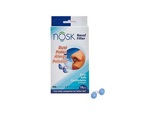 NOSK Nasal Filter - Allergen Advanced Breathable Nose Filter | Reducing Airborne Viruses, Allergens, Relieve Hay Fever, Pollen and Dust – Pack of 10 (Medium)