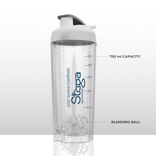 Image of Stoga 750 ml Protein Shaker Bottle | Leak-Proof, BPA-Free, With Mixing Ball & Measurement Marks