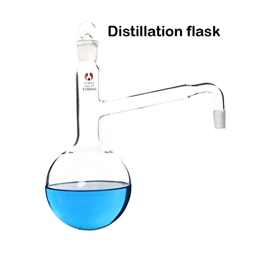Equipo profesional de destilación de vidrio de destilación de laboratorio de 1000 ml para destilación de vidrio con condensador de serpentina