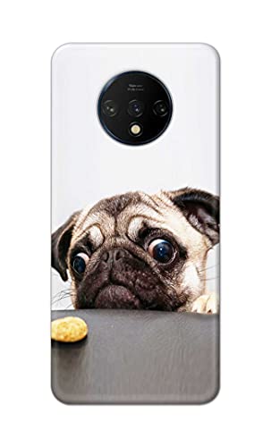 Image of PRINTFIDAA� Printed Hard Back Cover Case for OnePlus 7T Back Cover (Pug Dog) -2808
