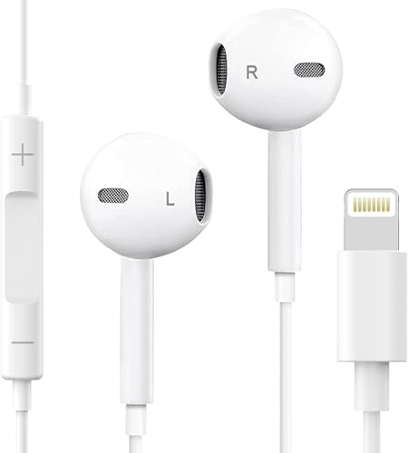 Image of Wired Earphones for iPhone Earbuds with Lightning Connector Plug&Play Built-in Microphone & Remote Control Headsets Compatible with iPhone 14 /13 /12 /11 /XR /XS /X /8 /SE /Pro /Pro Max Support All iOS System