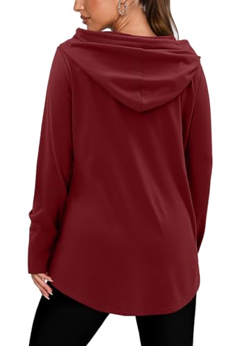 BETTE BOUTIK Womens Quarter Zip Tunic Hoodies Pullover Long Hooded Sweatshirts S-3XL