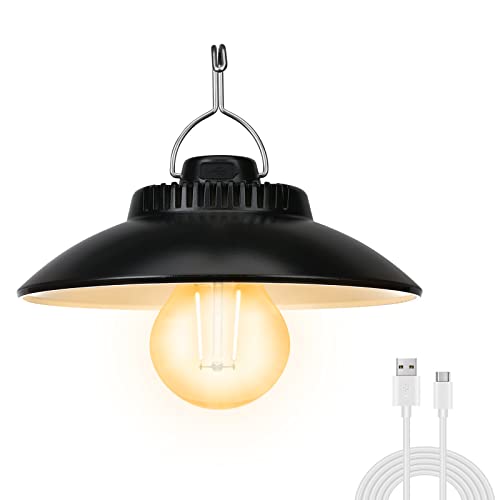 Campinglampe Aufladbar, Yizhet Retro Campinglaterne LED Campingleuchte 200 Lumen IPX4 Wasserdicht 1200 mAh LED Camping Laterne Zeltlampe für Camping, Notfall Stromausfälle (Warmweiß)