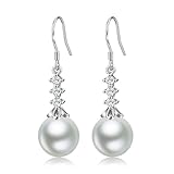 Pendientes de circonita cúbica para mujer, bonitos aretes colgantes blancos ligeros para boda