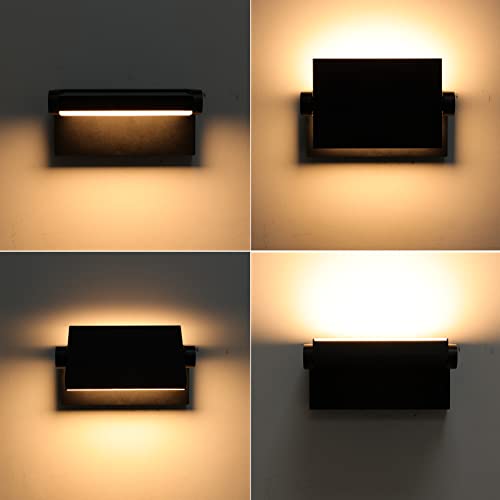 Klighten-24W-Wandleuchte-Aussen-Innen-Wasserdicht-IP65-Aussenwandleuchte-Modern-Wandlampe-mit-Schwenkbar-LED-Panel-Aussenlampe-fuer-Garten-Eingang-1500-Lumen-Schwarz-Warmweiss-2700K-3000K