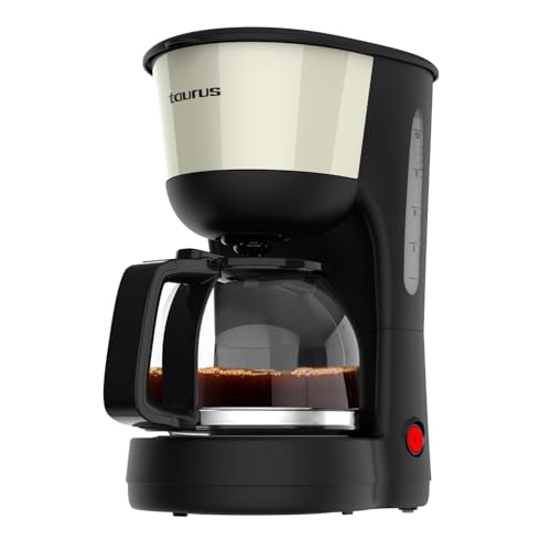 Taurus – Macchina da caffè Verona Vintage Cream | 12 tazze | 1000W | Caraffa graduata | Serbatoio visibile | Filtro riutilizzabile | Spegnimento auto | Piastra riscaldante