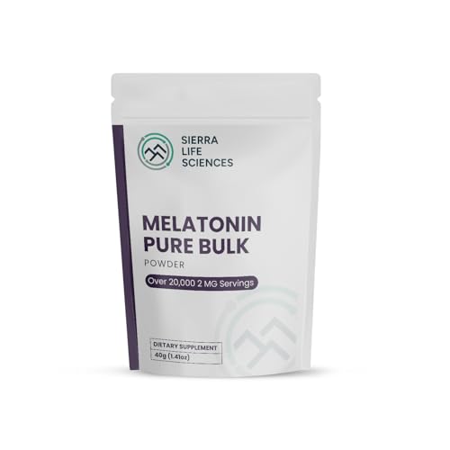 SIERRA LIFE SCIENCES Melatonin Powder Bulk Sleep Aid (40g, 20,000 Doses)