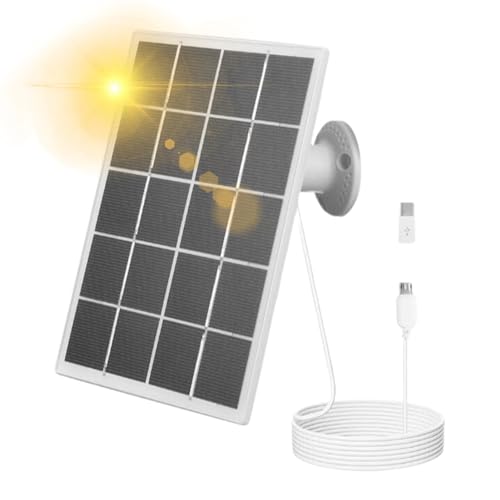 Ranley Cargador de panel solar para cámara de seguridad,Panel solar para cámara - Panel solar de cámara de seguridad para el hogar de 10 W,Panel solar impermeable IP65