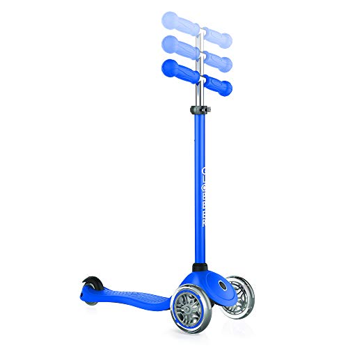 Globber Primo - Tretroller Kinder, 120/80 mm, ABEC 5, 3-r&auml;drig, h&ouml;henverstellbar, dunkelblau