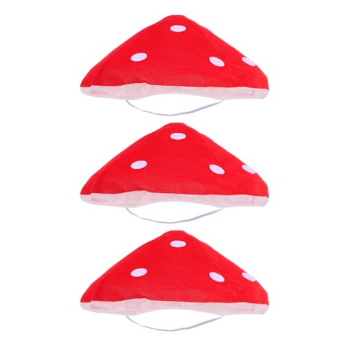 BESPORTBLE 3Er Set PilzhüTe KostüM HüTe FüR Halloween Karneval Mit 15.75 Zoll Innendurchmesser Rote Fliegenpilz BaskenmüTzen FüR Kinder Und Erwachsene Cosplay ZubehöR