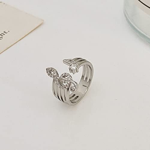 OIDIMS Musical Note Cubic Zirconia Open Rings Dainty Staff Treble Clef Statement for Women Engagement Wedding Adjustable Finger Band Birthstone Crystal Jewelry Gifts for Music Enthusiast Sister4