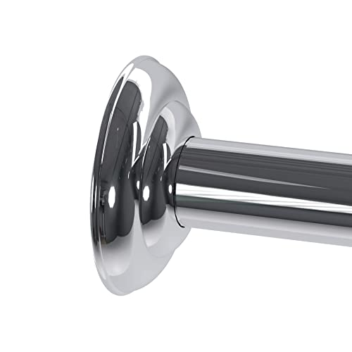 Image of Zenna Home Adjustable Shower Rod, 44 inch to 72 inch, Permanent Wall-Mounted Shower Rod, Easy to Install, Rust Resistant, Chrome | Permanent Wall-Mounted, Easy to Install, Rust Resistant